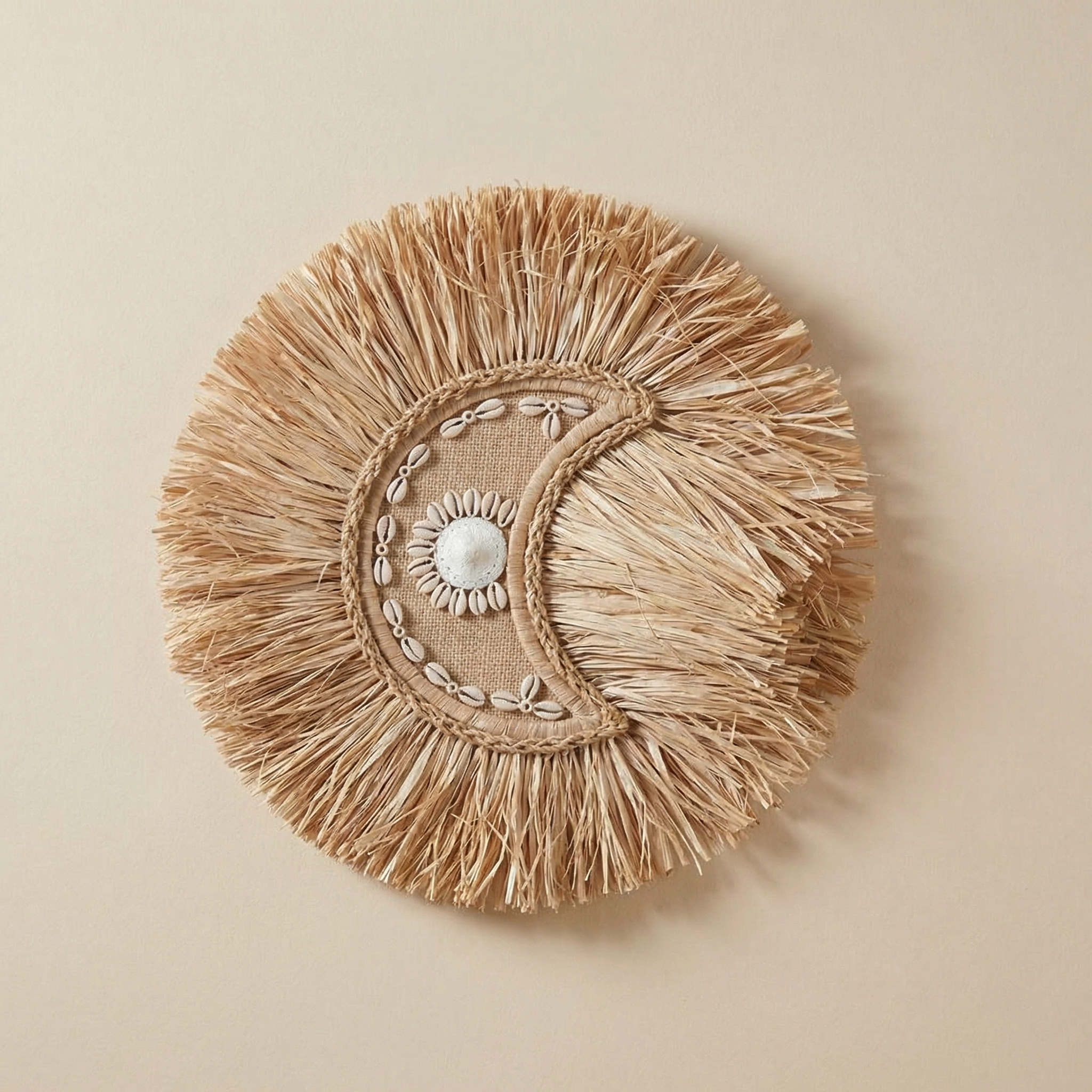 Raffia Moon Wanddecoratie